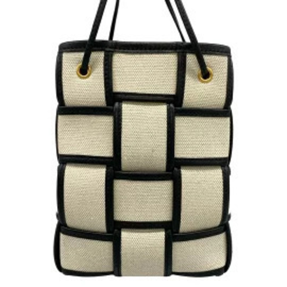 Bottega Veneta Cassette Crossbody Bag Shoulder Maxi Intrecciato White Black